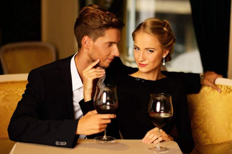 young couple in luxury restaurant