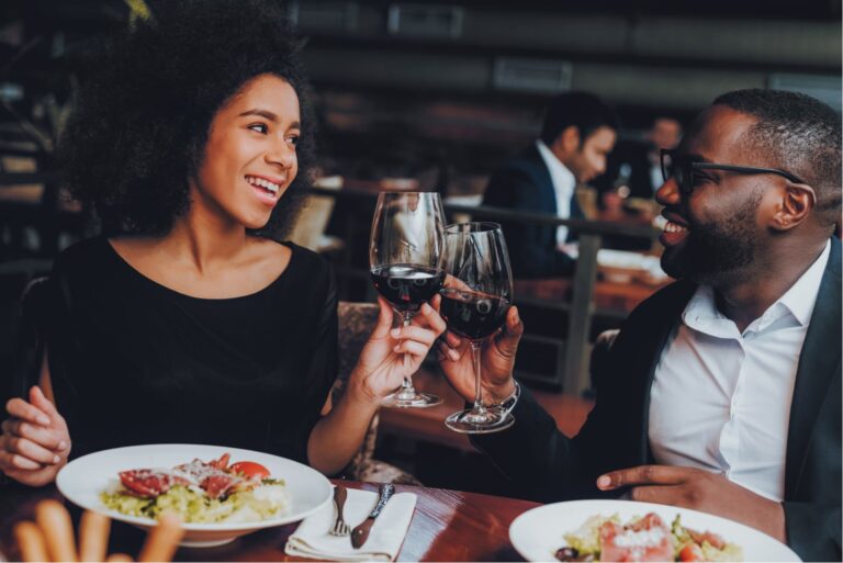 Couple in love Dating in Restaurant