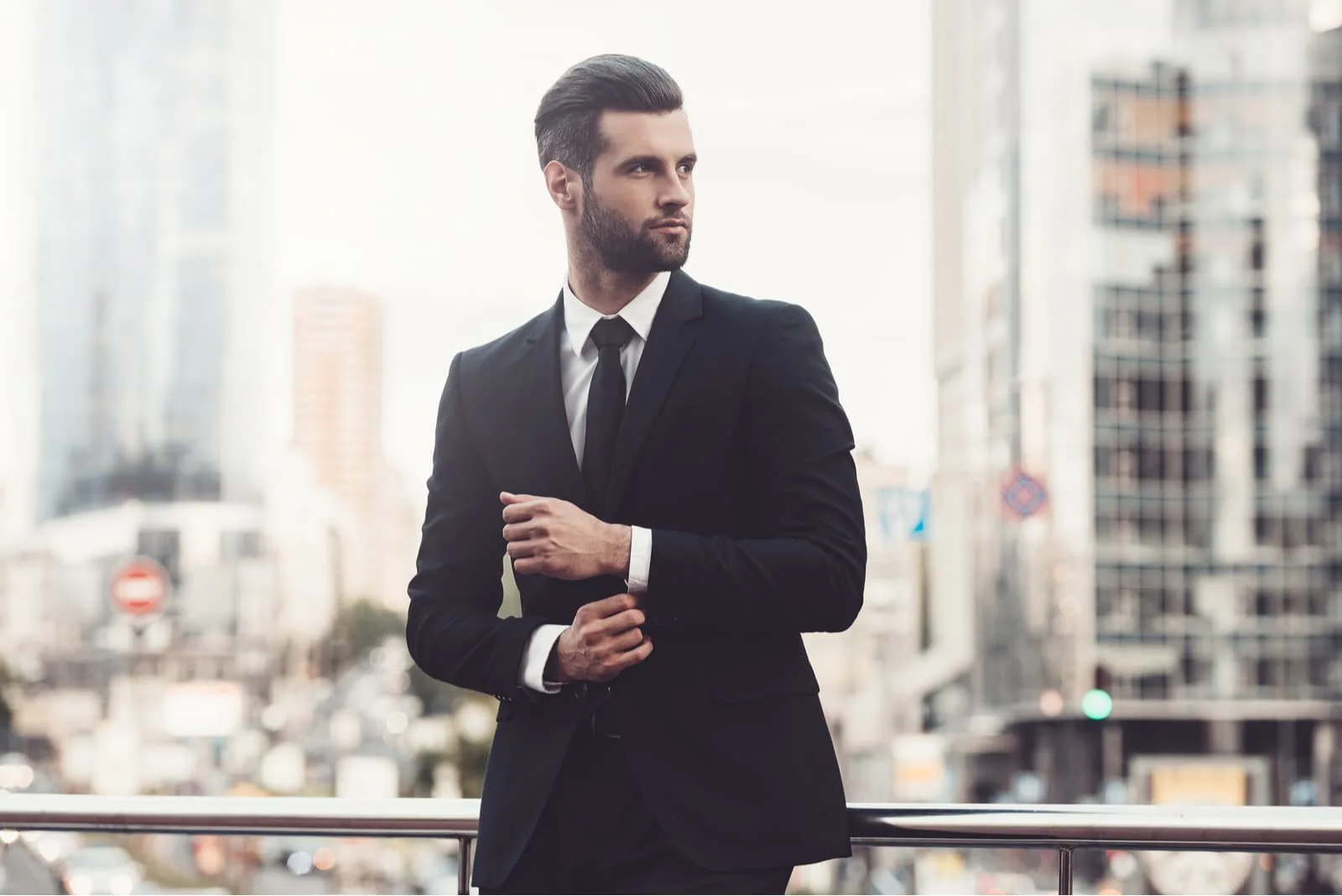 handsome man wearing suit
