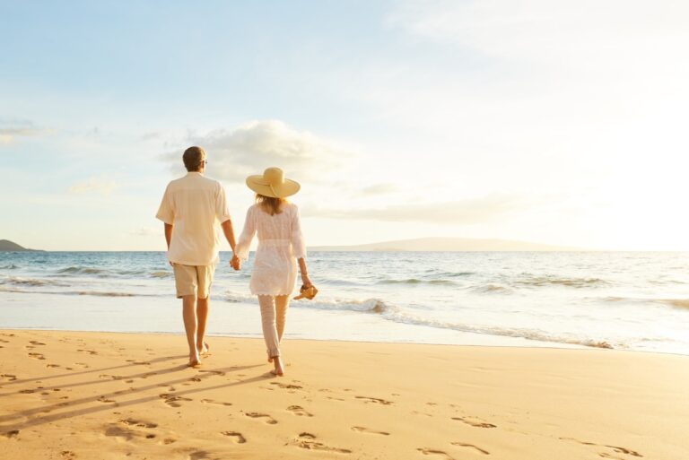 couple walking on the beach