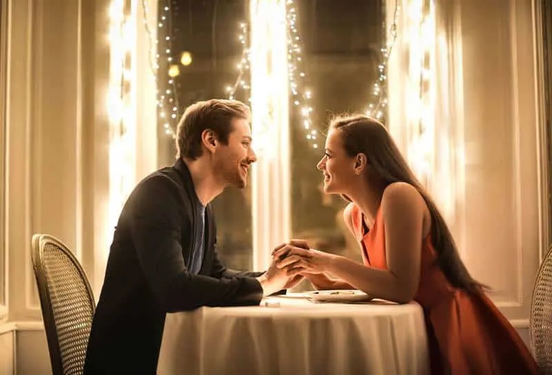 couple having dinner at restaurant