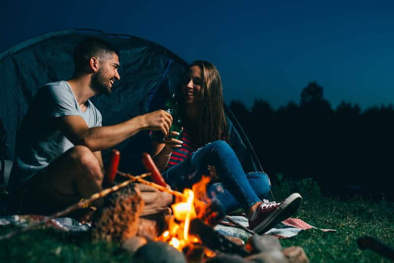 couple having picnic under the stars