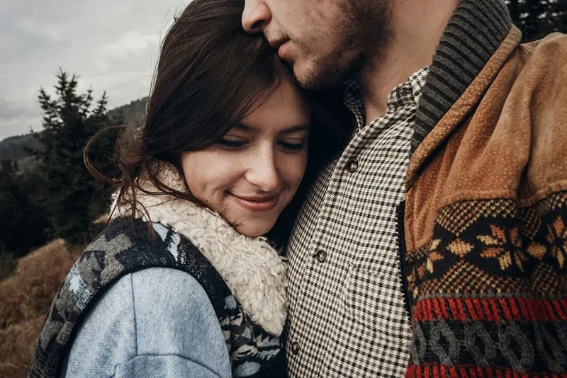 young couple hugging