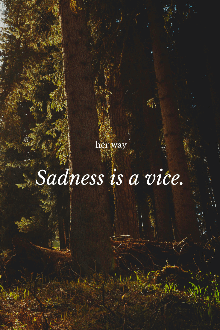 “Sadness is a vice.” ~ Gustave Flaubert