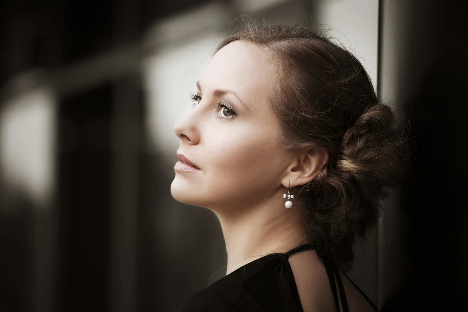 beautiful woman looking away
