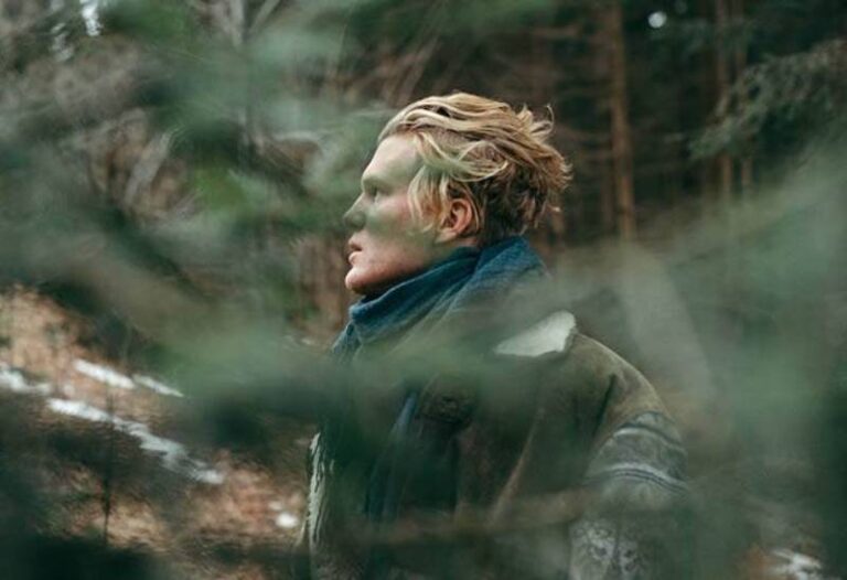 side view of man standing in nature