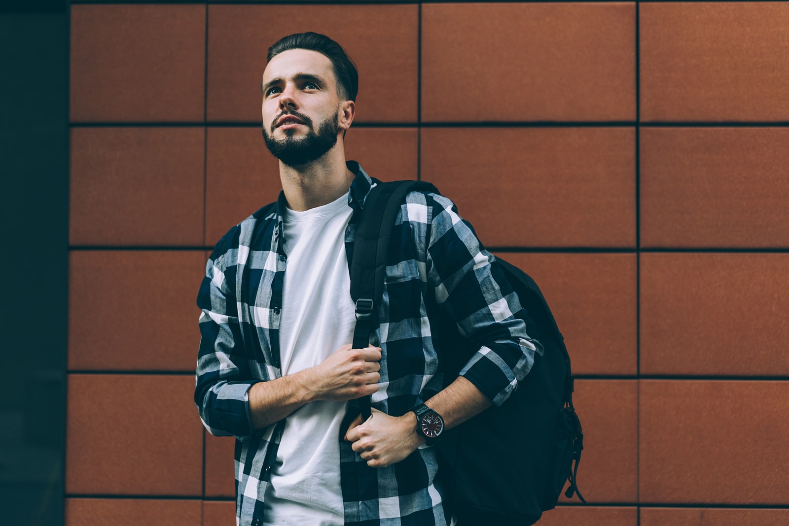 male tourist in casual streetwear