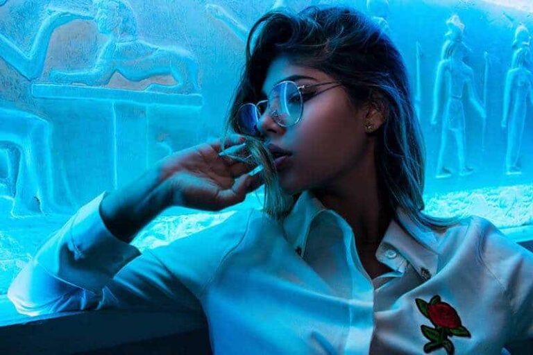 beautiful woman wearing white shirt
