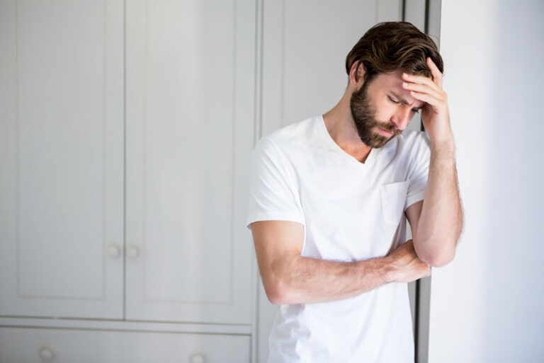 worried man standing