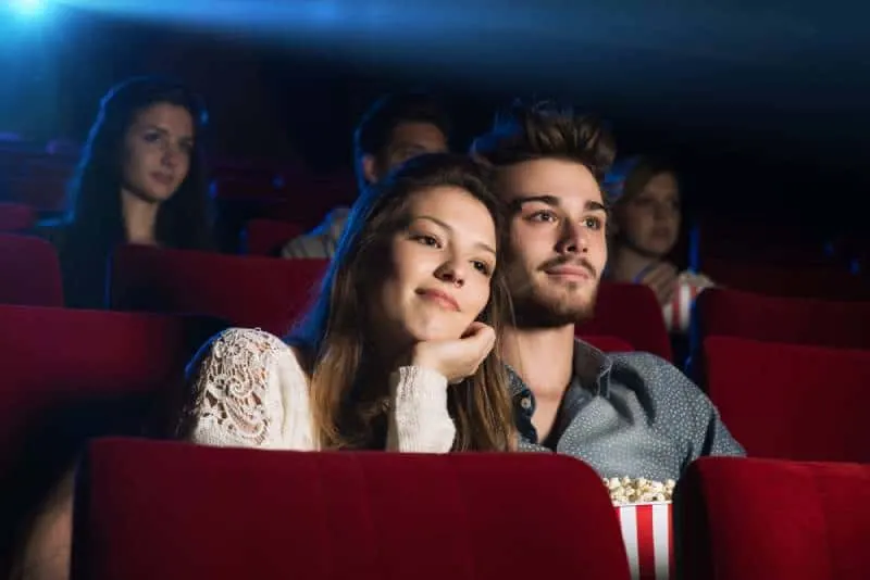 loving couple at the cinema
