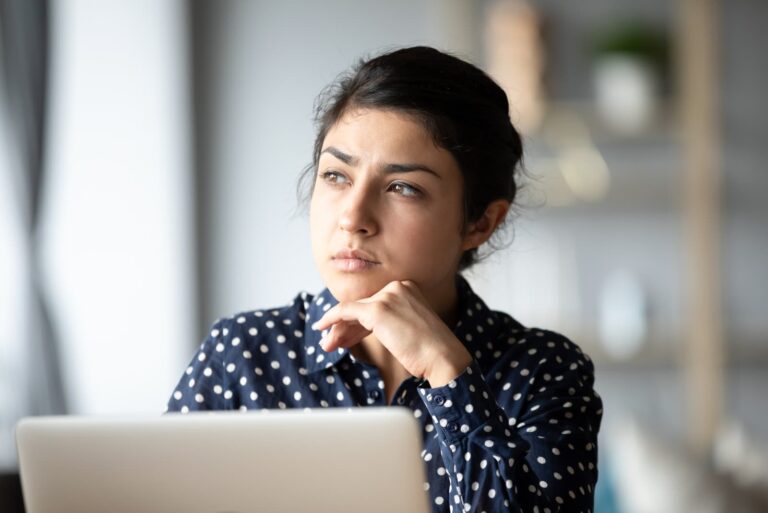 thoughtful young woman