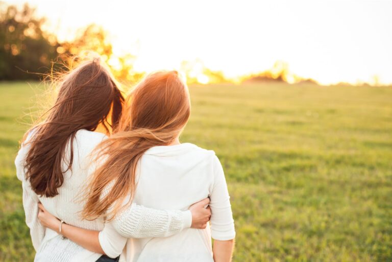 two women friends in nature