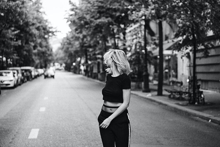 woman walking on the street