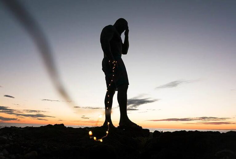 silhouette of man