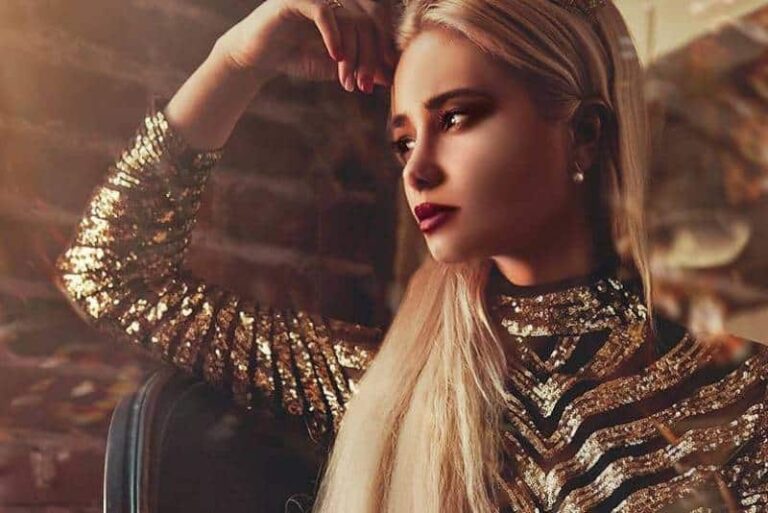 young beautiful blonde with makeup