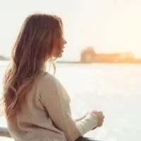 portrait of a blonde at sunset