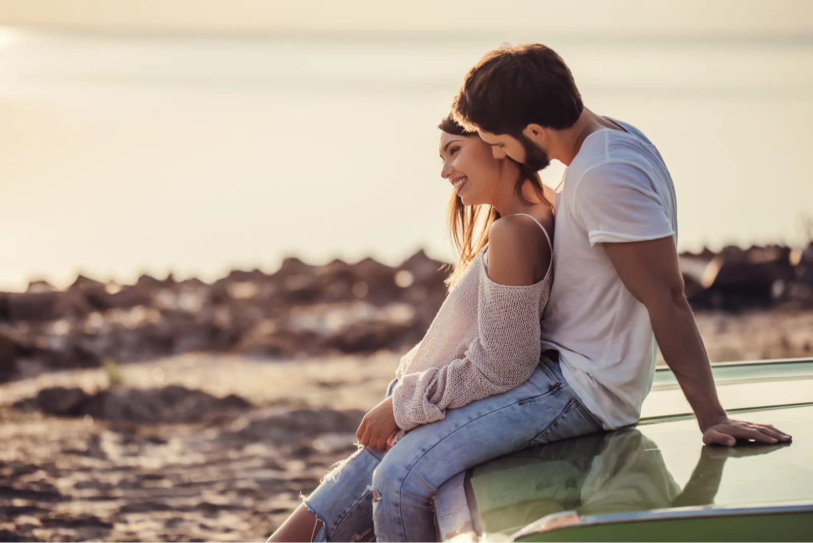 beautiful young couple outdoor