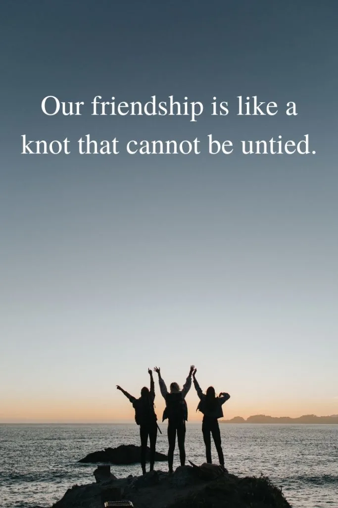 Our friendship is like a knot that cannot be untied.