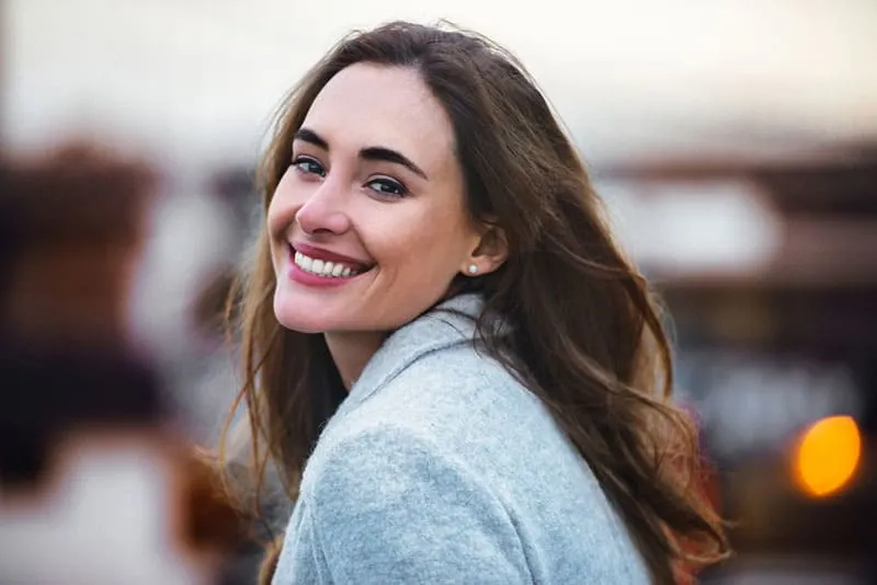 happy young woman posing