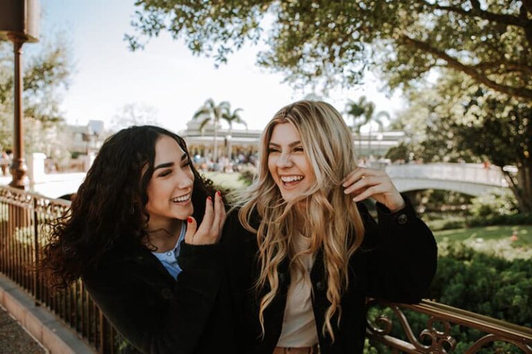 happy friends laughing together