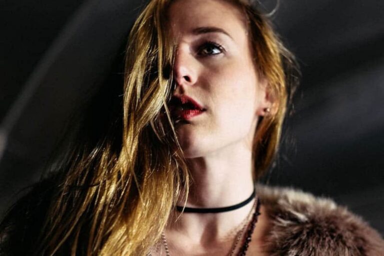 a woman with long blonde hair