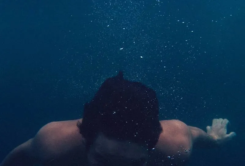 man drowning in the water