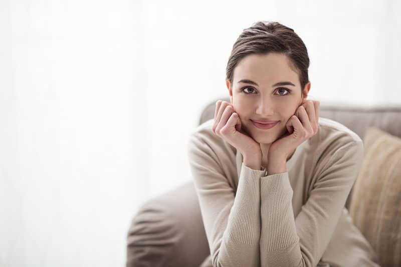 beautiful smiling woman posing