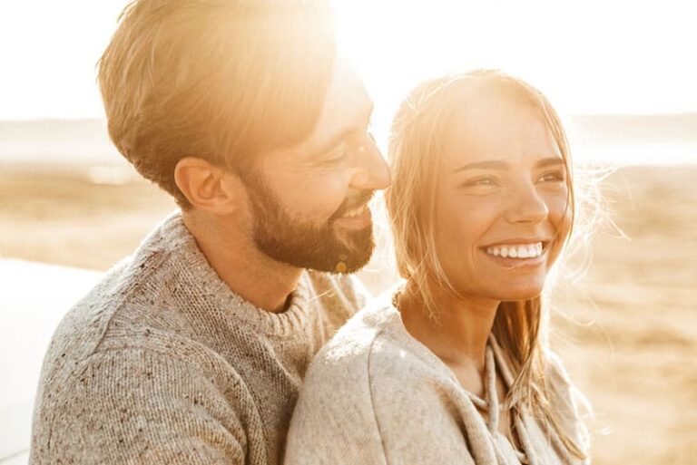 man in love looking at woman
