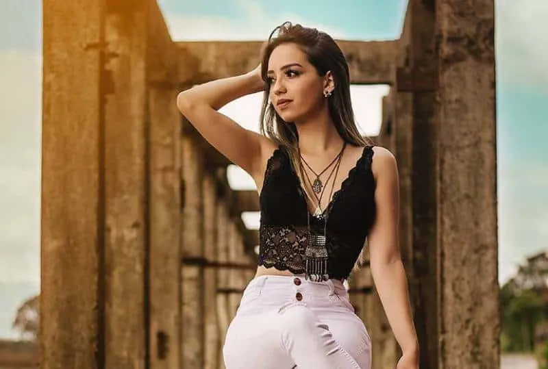 young beautiful woman standing outside