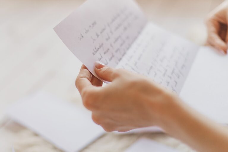 woman reading a letter