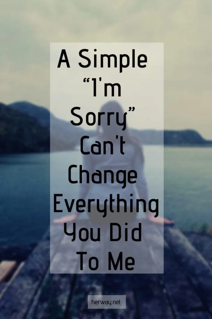 A Simple “I'm Sorry” Can't Change Everything You Did To Me