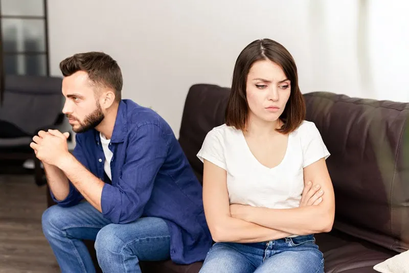 angry woman having conflict with man