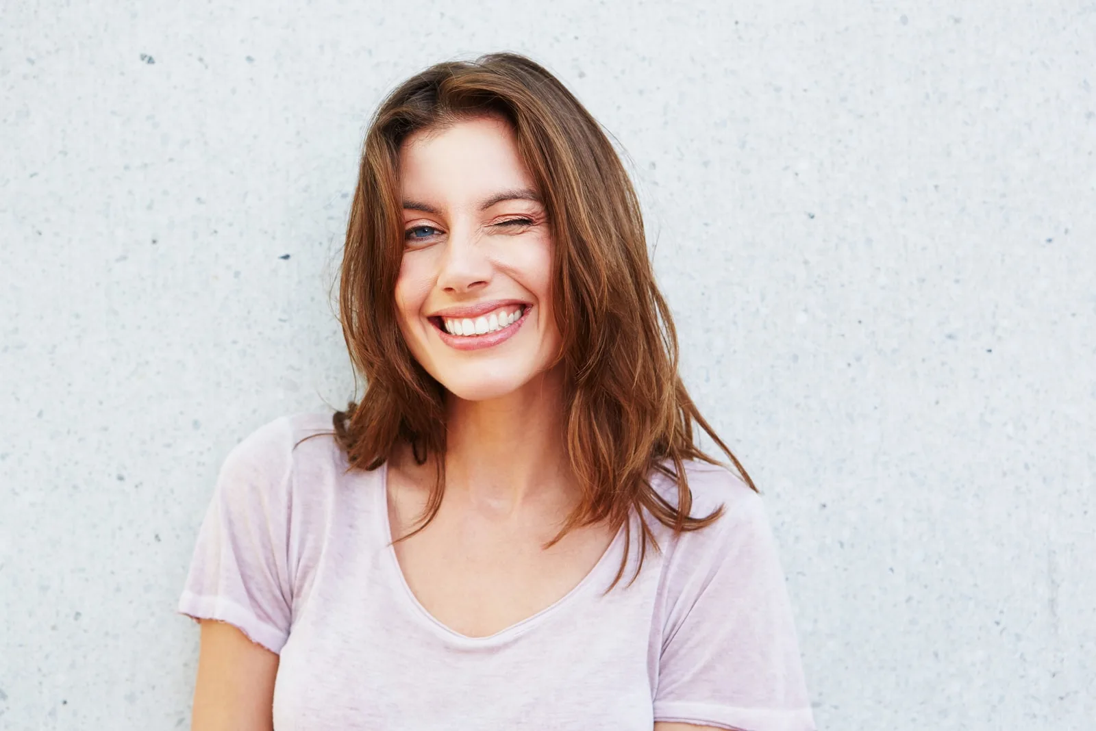 portrait of happy young woman smiling