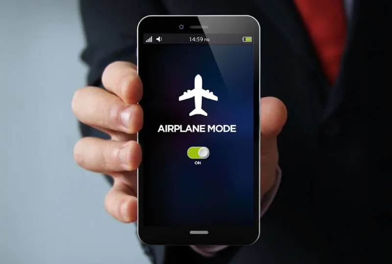 smartphone in airplane mode