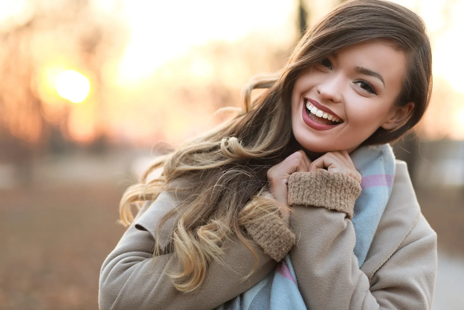 happy young woman smiling