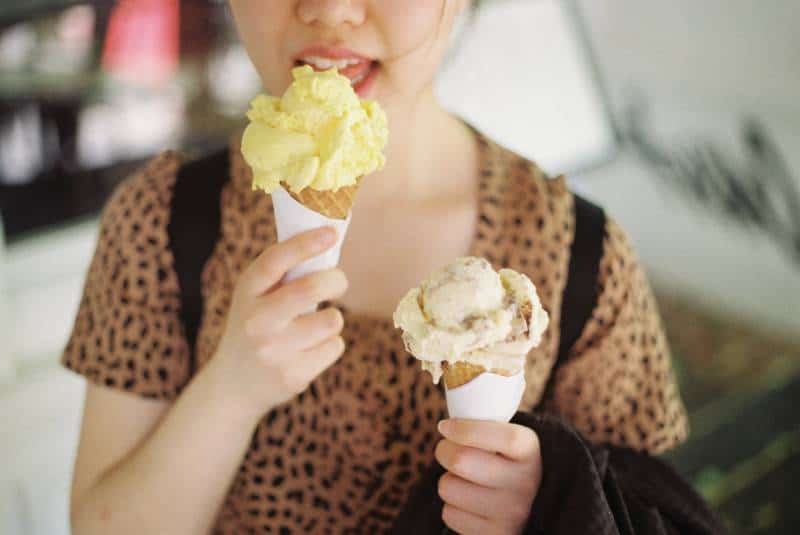 woman eating ice cream