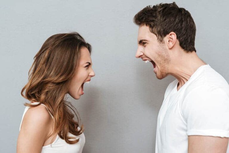 man and woman yelling at each other