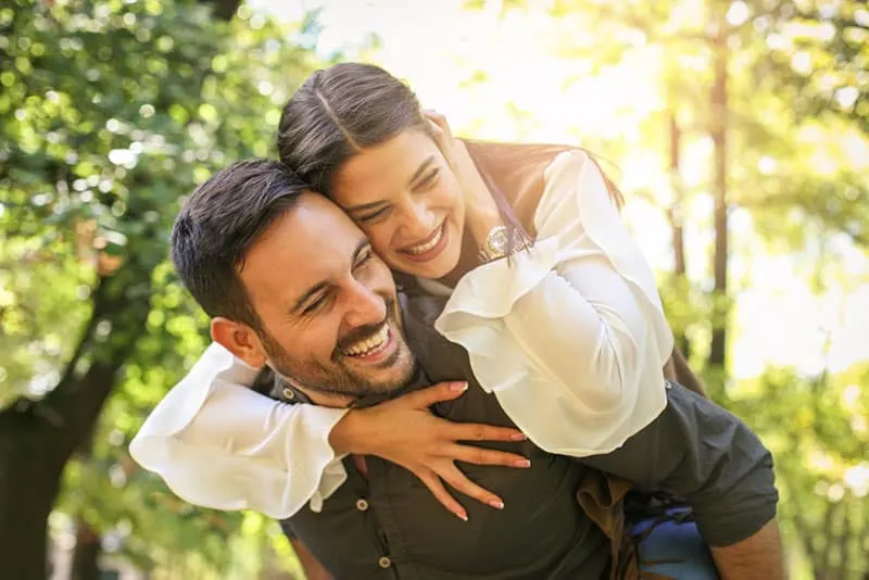 happy smiling couple having fun