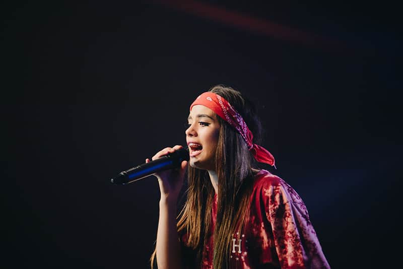 young woman singing