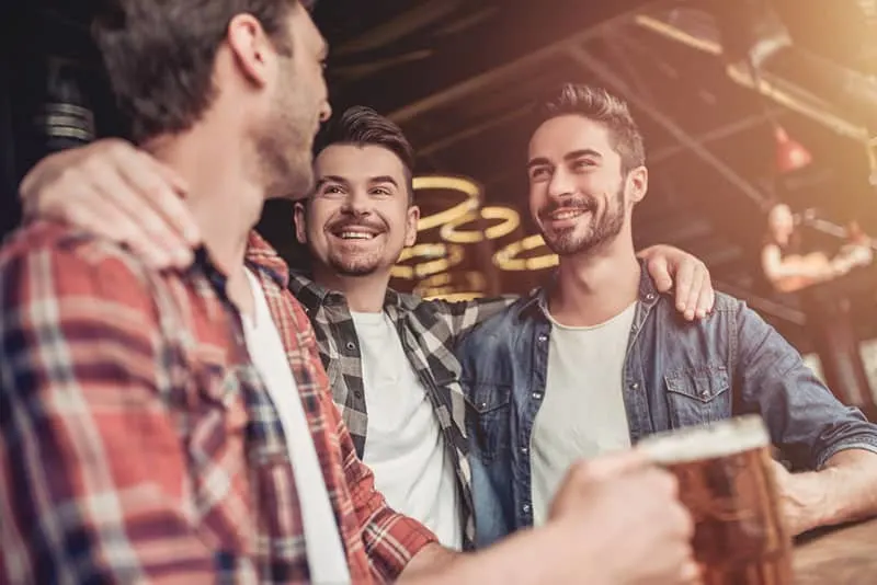 male friends in the bar