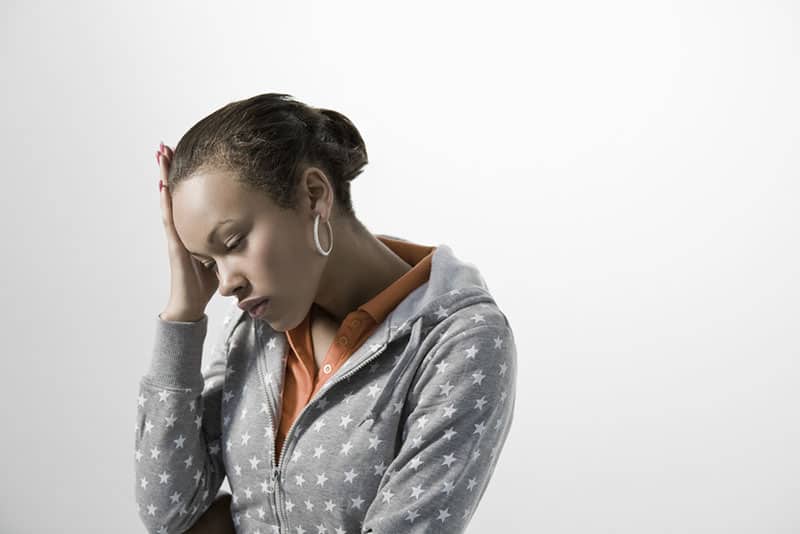 young woman worried about future