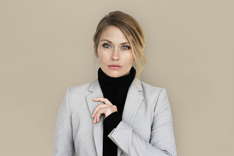 serious beautiful woman posing
