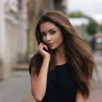 attractive woman posing on the street