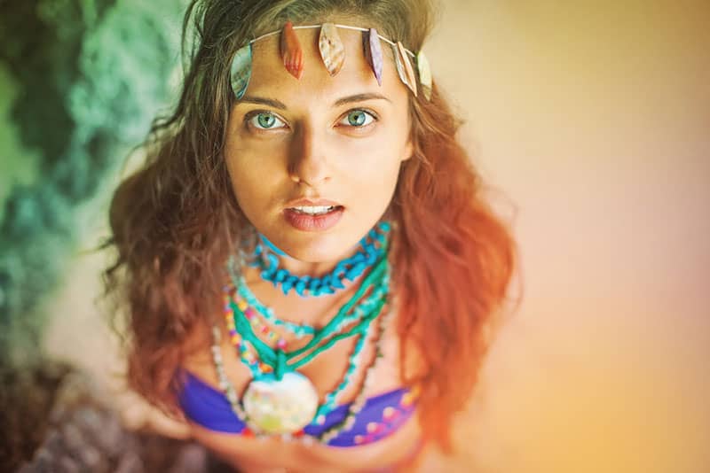 beautiful hippie woman posing