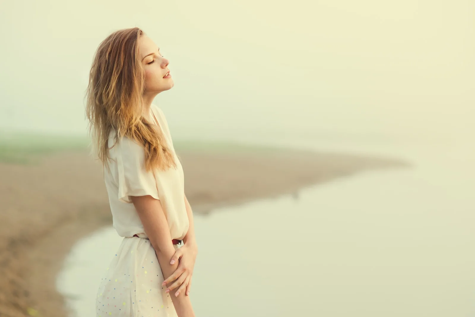 girl on the beach alone