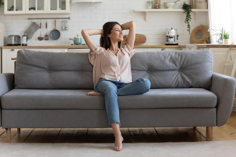 girl resting at home