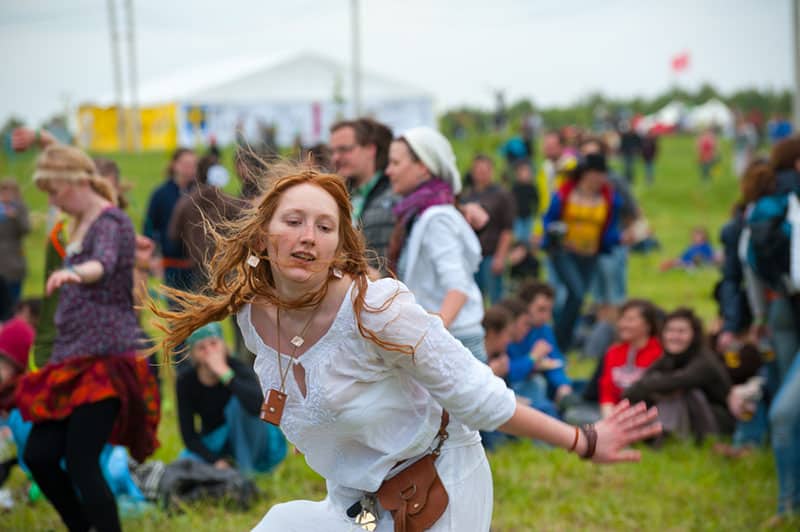 hippie woman dancing