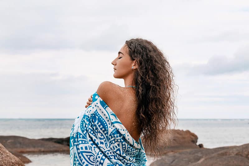 young hippie woman relaxing