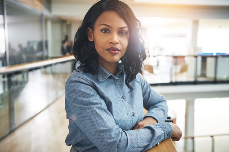a portrait of an attractive determined African American woman