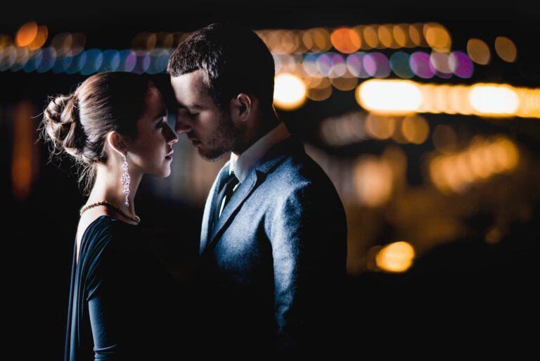 man and woman embracing